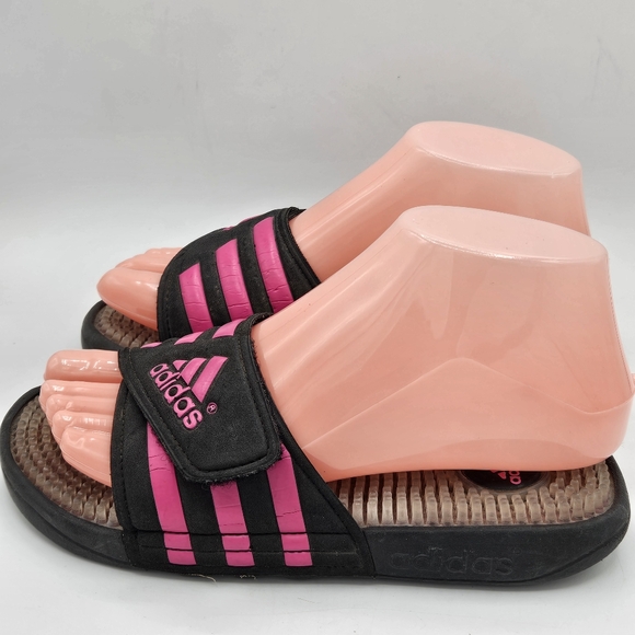 Adidas adissage hot pink and black slipon slide sandals size 4 - Picture 9 of 15